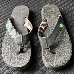 Sanuk Yoga Mat Flip Flops Black Thong Sandals SWS2008C Womens 6
